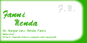 fanni menda business card